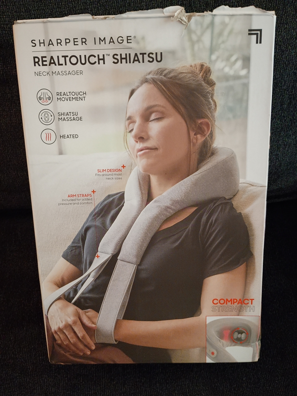 Sharper Image RealTouch Shiatsu Neck Massager - Gray NEW